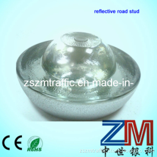 Glass solar cat eye road marker with flat top